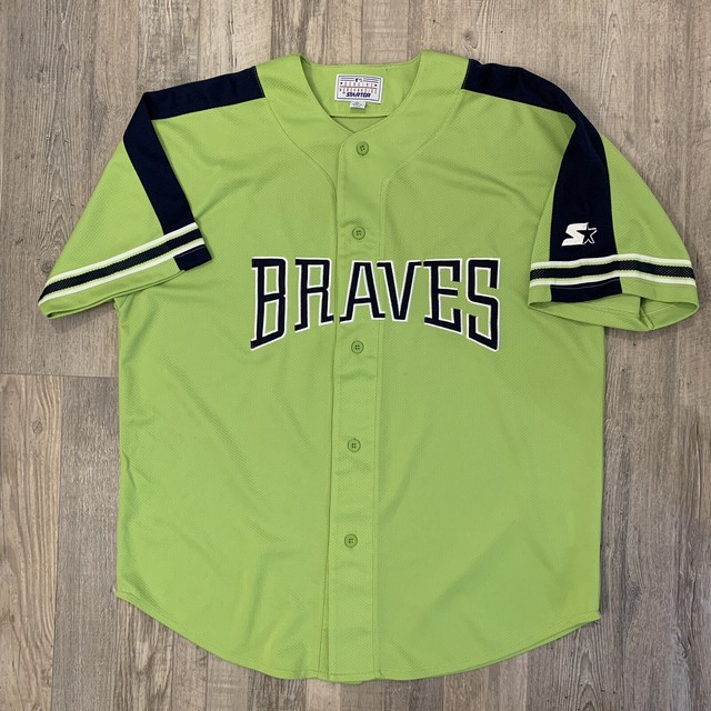 Vintage Starter Atlanta Braves Jersey lime, Rare Jersey, XL (extra