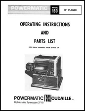 Powermatic Model 160 16 Inch Planer Manual