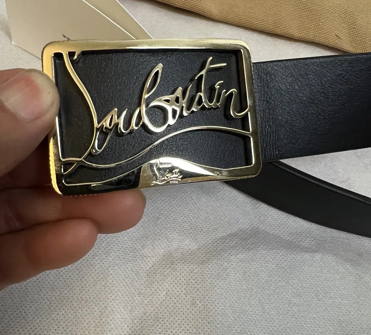 Christian Louboutin New $620 Men's Ricky Leather Belt 110 Christian Louboutin New $620 Men's Ricky Leather Belt 110