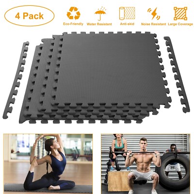 23.62 x 23.62in Puzzle Exercise Floor Mats Pads EVA Foam Interlocking Tiles Pad
