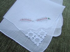 Antik Vintage Retro Taschentuch Hochzeit Braut Spitze etwas Altes R174