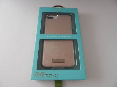 Kate Spade Wrap Case For iPhone 8 Plus iPhone 7/6/6s Plus Saffiano Rose Gold New
