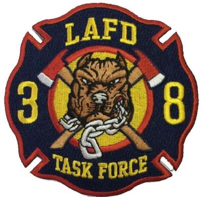 LAFD  38 Task Force Bulldog in Chains NEW - Maltese Fire Patch