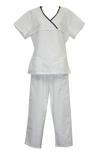 Set Scrubs Medico Donna Uniformi Da Lavoro Pantaloni Top S-XL (224) - Foto 18 di 26