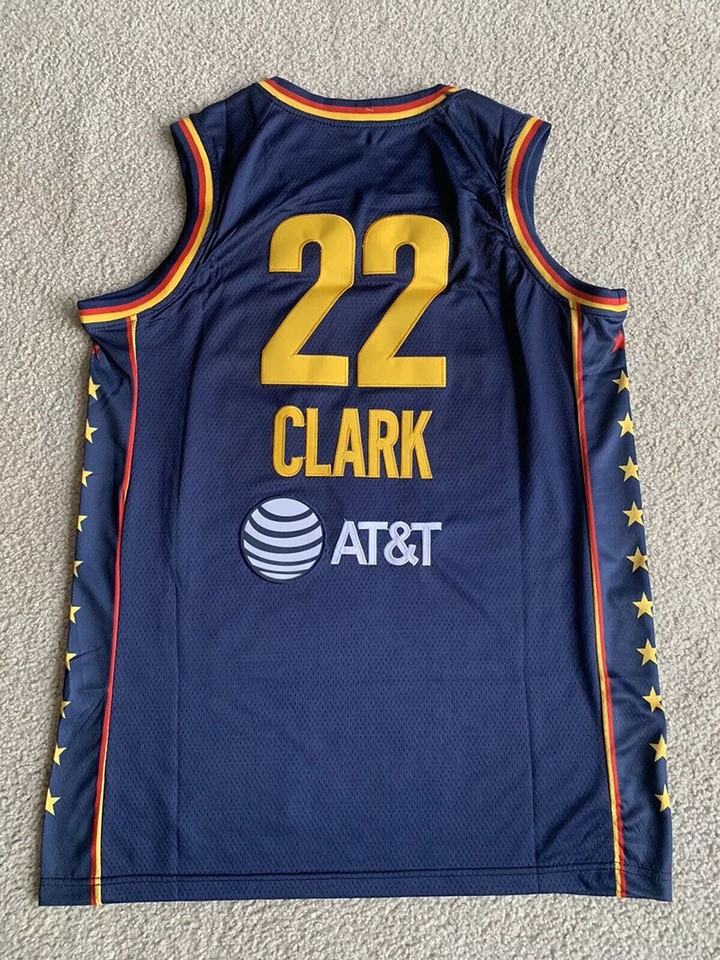 Throwback Caitlin Clark 22 School Basketball Jersey Mens Blue Red Sewn