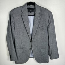 Banana Republic blazer jacket tailored fit Italian fabric men 40R gray cotton