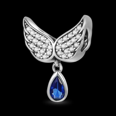 S925 Sterling Silber Engelsflügel Perle Charm für Armband