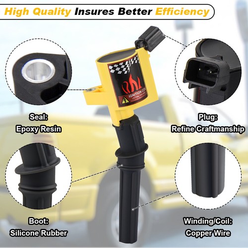 8X Ignition Coil Pack and Iridium Spark Plug For Ford F-150 4.6L 5.4L V8 DG508 - Picture 5 of 15
