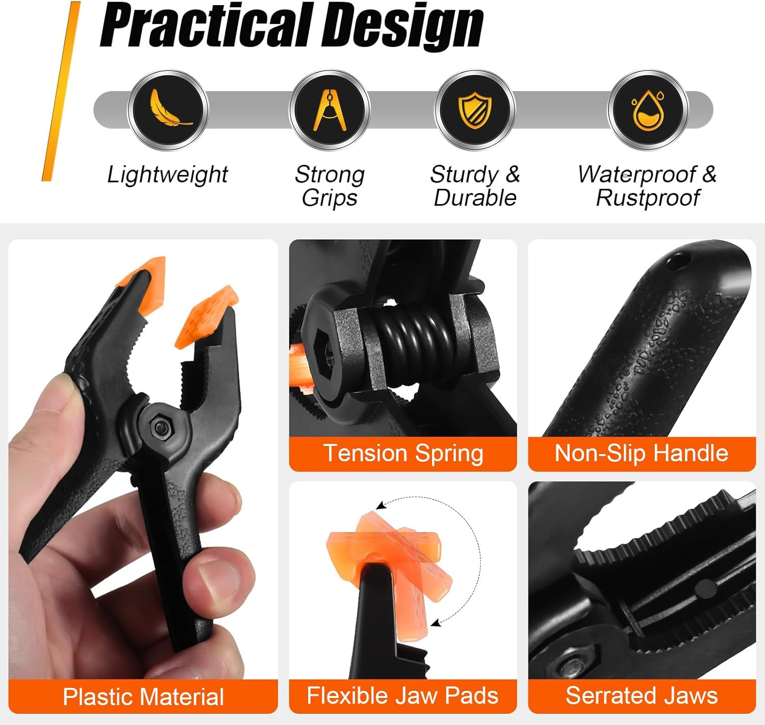 Spring Clamps, 4.5 Inch Large Plastic Clips for Balloon Arch Backdrop Craft Deco