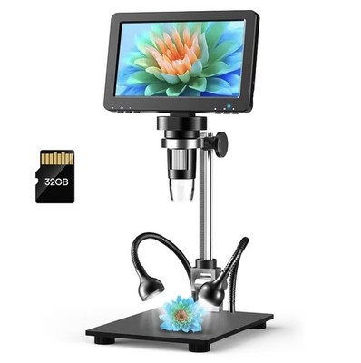 7'' IPS Digital Microscope, 1200X Magnification for Coin View, PCB Circuit Repair