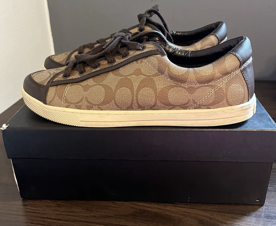 Coach Womens 11 11M Low Top Signature Canvas Shoes Sneakers EUC with Orig Box - Image 2 of 4