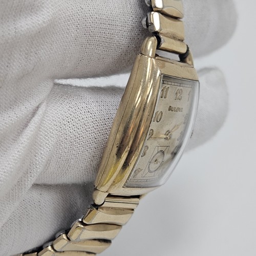 Vintage Bulova Mens 10K Gold Plated Dress Tank Watch 17 Jewel Mechanical USA - Picture 4 of 9
