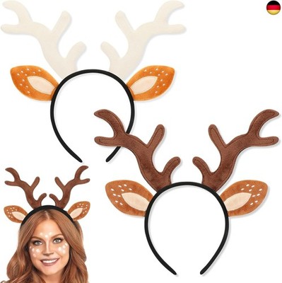 Pack of 2 Reindeer Headbands, Adults Children, Antlers Headband, Christmas Deer