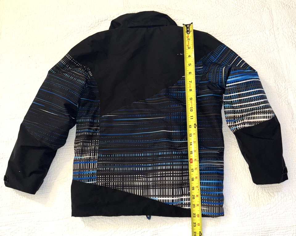 Spyder ski jacket boys sz 10; Black Blue design; zipper pockets; Thinsulate warm - Image 4 of 4