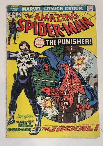 AMAZING SPIDER-MAN #129 FIRST APP PUNISHER ROSS ANDRU FN/FN- 1974  KEY ISSUE