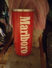 Vintage Marlboro Red Tube Ashtray Phillip Morris Tall Standing Floor Ashtray