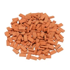 Miniature Bricks Clay Mini Wall Brick for Model Red 200PCS,Scale 1/16