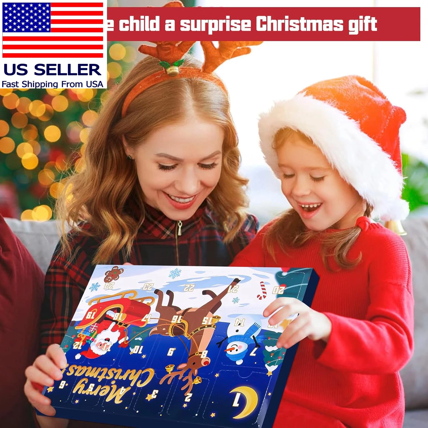 Christmas Advent Calendar, 24 Days Countdown Blind Box,Christmas Countdown Adven