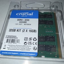 Crucial 32GB (2x16GB) 3200MHz 260-pin SODIMM DDR4 RAM Memory Kit