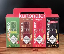 Sephora x Tabasco Outrageous Plump Lip Gloss 4pc Set NEW Box Flaws Pics 2,4,9,13