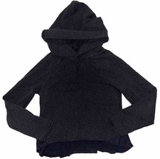 Lululemon Pull Me Over Charcoal Hoodie Fishtail Crop Sweatshirt Small
