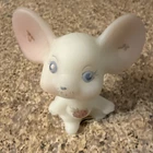 Fenton Mouse Figurine Satin Glass Hand Painted Signed Raspberry Floral Vtg