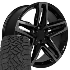 Oe Wheels Llc Cv34 22x9 Black Rims 28545r22 Rt Tires Set 6x139.7 26et