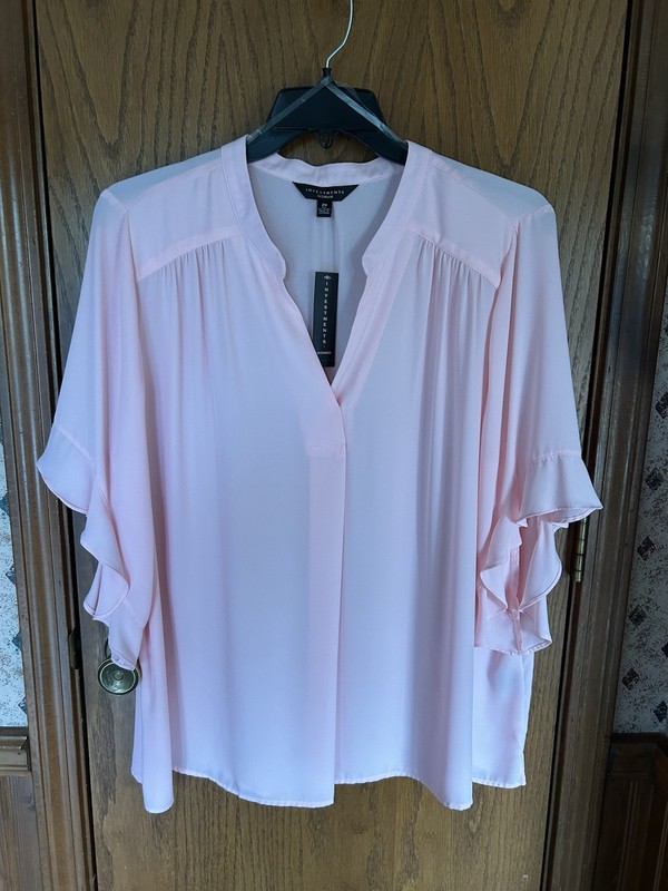 Investments Woman Popover Top - Size 2X  - NWT$69 - Crystal Rose