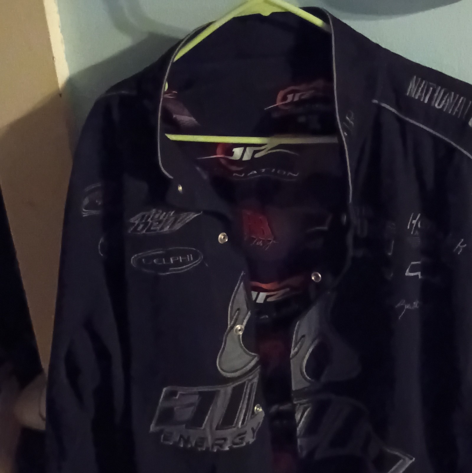 JR Nation Men’s 3XL Big & Tall Black Bomber Racing Jacket AMP Energy Guard 2