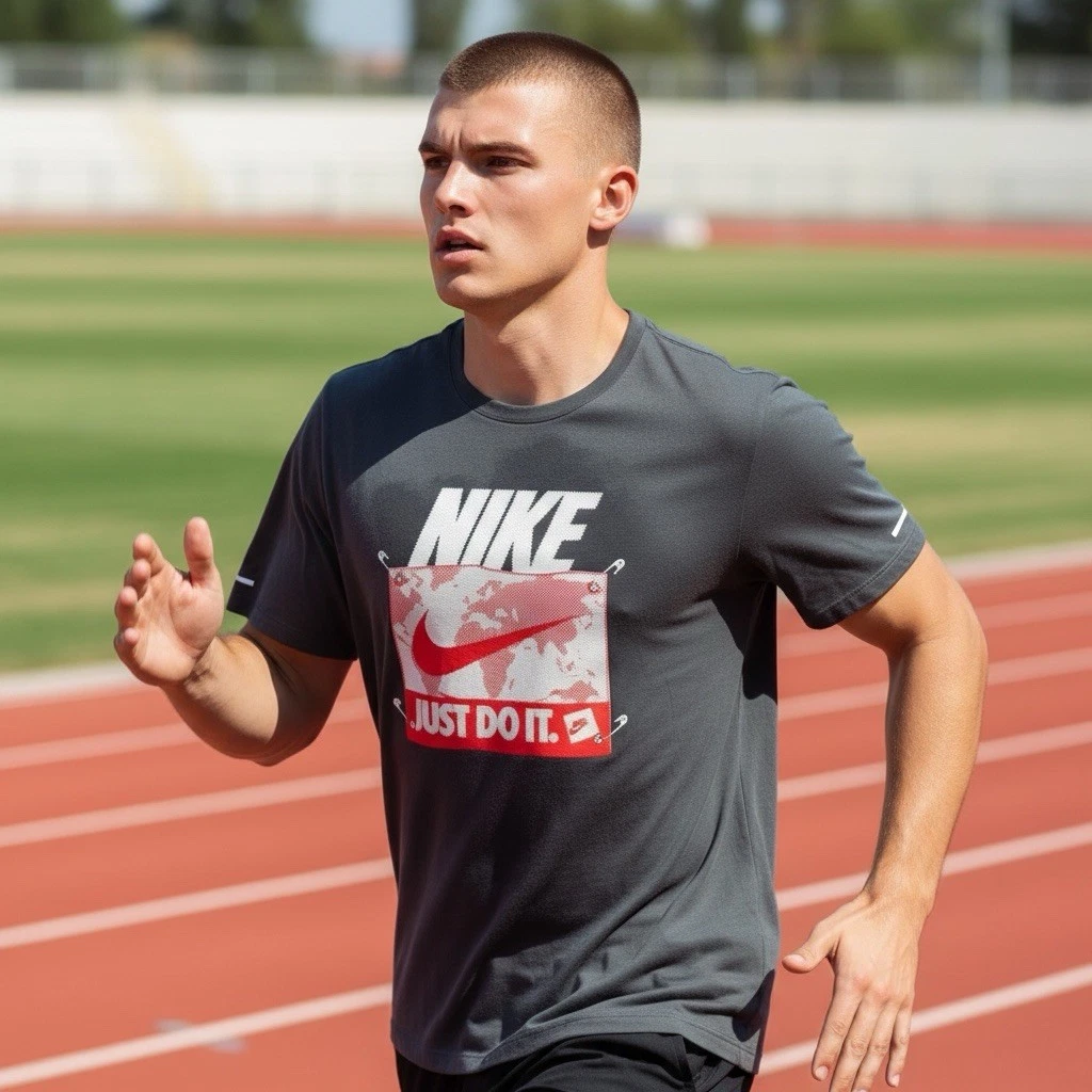Nike Rise 365 Run Energy Mens Size Medium Dri-FIT Black Running Shirt HJ4158 010