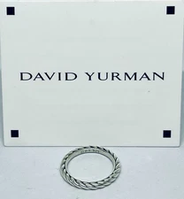 David Yurman Sterling 2.5 mm Cable Classic Band Ring Stackable Layering Sz 7.5