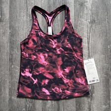 Lululemon Cool RB Short Tank Top Nulu Racerback Women’s 6 US 10 UK S Red Black