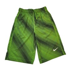 Nike Dri-Fit Boys Athletic Shorts Size M Neon Green Black Drawstring Pockets