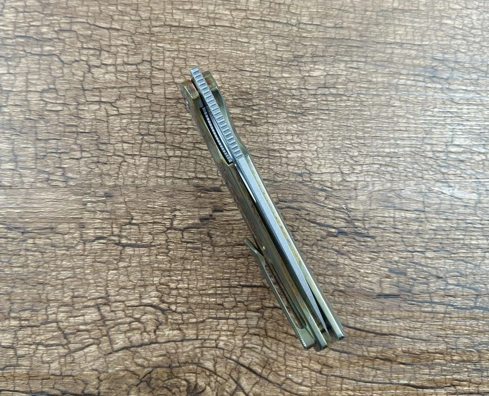 TWOSUN TS455 Folding Knife 14C28N Blade Ceramic Ball Bearing Color Titanium - Image 3 of 4