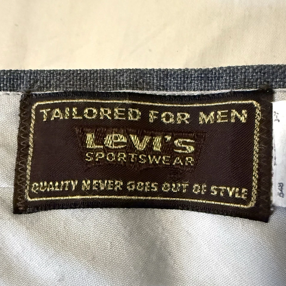 Traje de ocio gris de colección años 70 pantalones/pantalones, acampanado, ropa deportiva Levi's, W36xL32 Foto 4 de 4