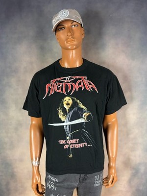 Vintage 1998 Stygma IV The Court of Eternity T-Shirt Mens Black Metal Band Merch