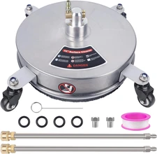 14" Pressure Washer Surface Cleaner with 4 Wheels, Stainless Steel Power Washer