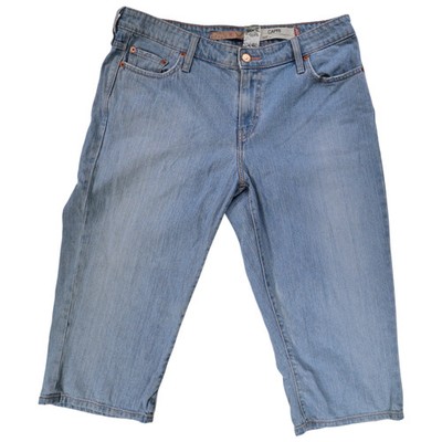 Vintage Levi's 515 Damen 3/4 Capri Jeans Y2K 2005 Größe UK 16 Blau Baumwollmischung