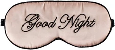 Silk Sleep Eye Mask for Women and Men Soft Ladies Ultra Flesh Pink Goodnight 