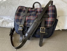 Filson Messenger Bag Blue Plaid Flap Leather ...