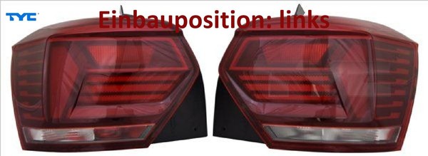 TYC 11-14644-01-2 Heckleuchte Links RüCklicht Hecklicht RüCkleuchte FüR VW-image