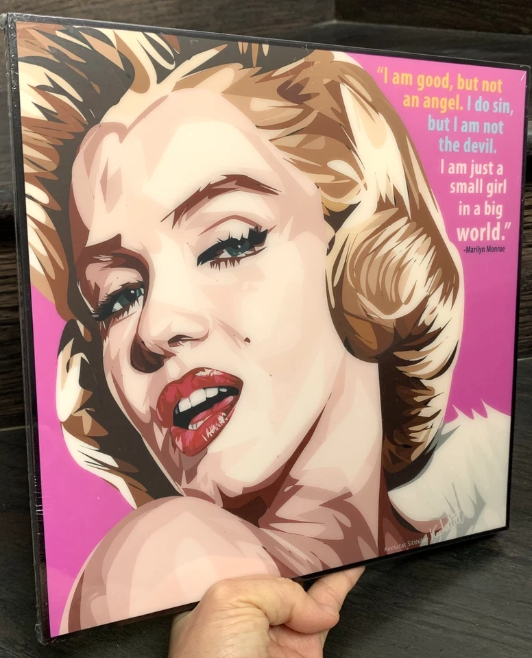 Wall Decor Funny Pop Art Marilyn Monroe Poster w/Wooden Frame 10" Keetatat (A) - Image 2 of 4