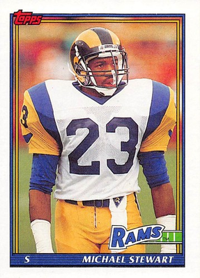 #ad Michael Stewart 1991 Topps 531 Los Angeles Rams Football Card $1.00