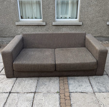 Brown Fabric Upholstered Sofa, 3-Seater, 9ft L x 4ft W x 4ft H. Good condition