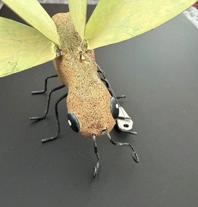 Vintage Discovery Channel Store Metal Grasshopper Insect Figurine Whimsical