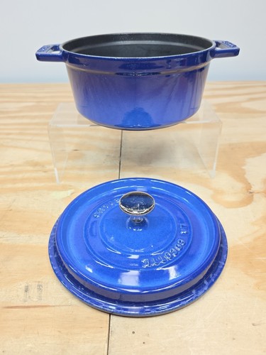 Staub Gusseisen Dutch Oven 2 Quart (8 Tassen) rund La Cocotte matt blau # 18 Frankreich - Bild 11 von 22