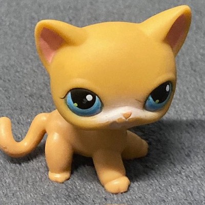 LPS #71 Shorthair Cat Orange White Blaze Blue Eyes Hasbro Authentic Rare 