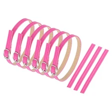 3 Pair Replacement Ankle Strap for Heels Leather Shoe Band, Matte Rose Red