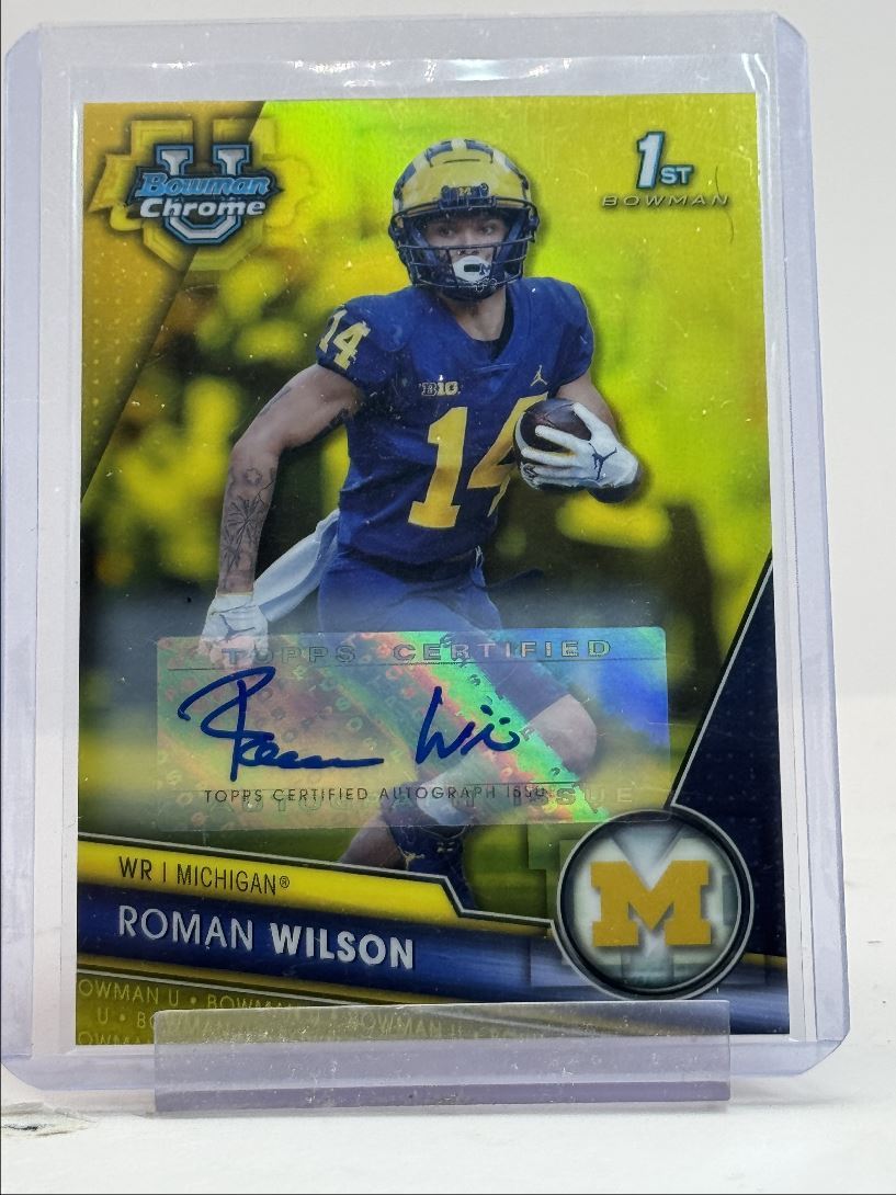 ROMAN WILSON 2023 BOWMAN U CHROME 1ST AUTOGRAPH YELLOW AUTO /75 Q0786