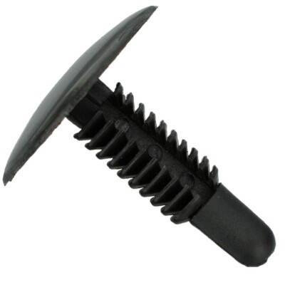 Black Nylon Trim Panel Clip Retainers - 1/4'' Hole 1 3/32'' Stem 1'' Head - 50 Pack